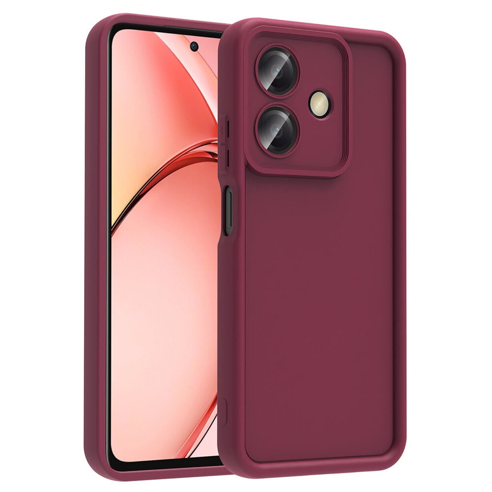 Oppo A3 Kılıf Kamera Korumalı Ananas Kapak Mürdüm
