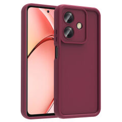 Oppo A3 Kılıf Kamera Korumalı Ananas Kapak Mürdüm