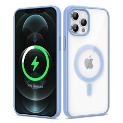 iPhone 13 Pro Max Kılıf Magsafe Wireless Şarj Özellikli Silikon Ege Kapak Pembe