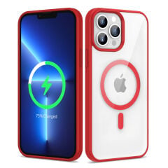 iPhone 13 Pro Max Kılıf Magsafe Wireless Şarj Özellikli Silikon Ege Kapak Mavi