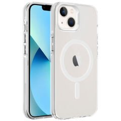 iPhone 13 Kılıf Magsafe Şarj Özellikli Buzlu Transparan C-Pro Sert Kapak kılıf