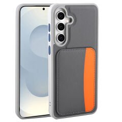 Samsung Galaxy A36 Uyumlu Kartlıklı Süni Deri X-Kart Cüzdan Silikon Kapak