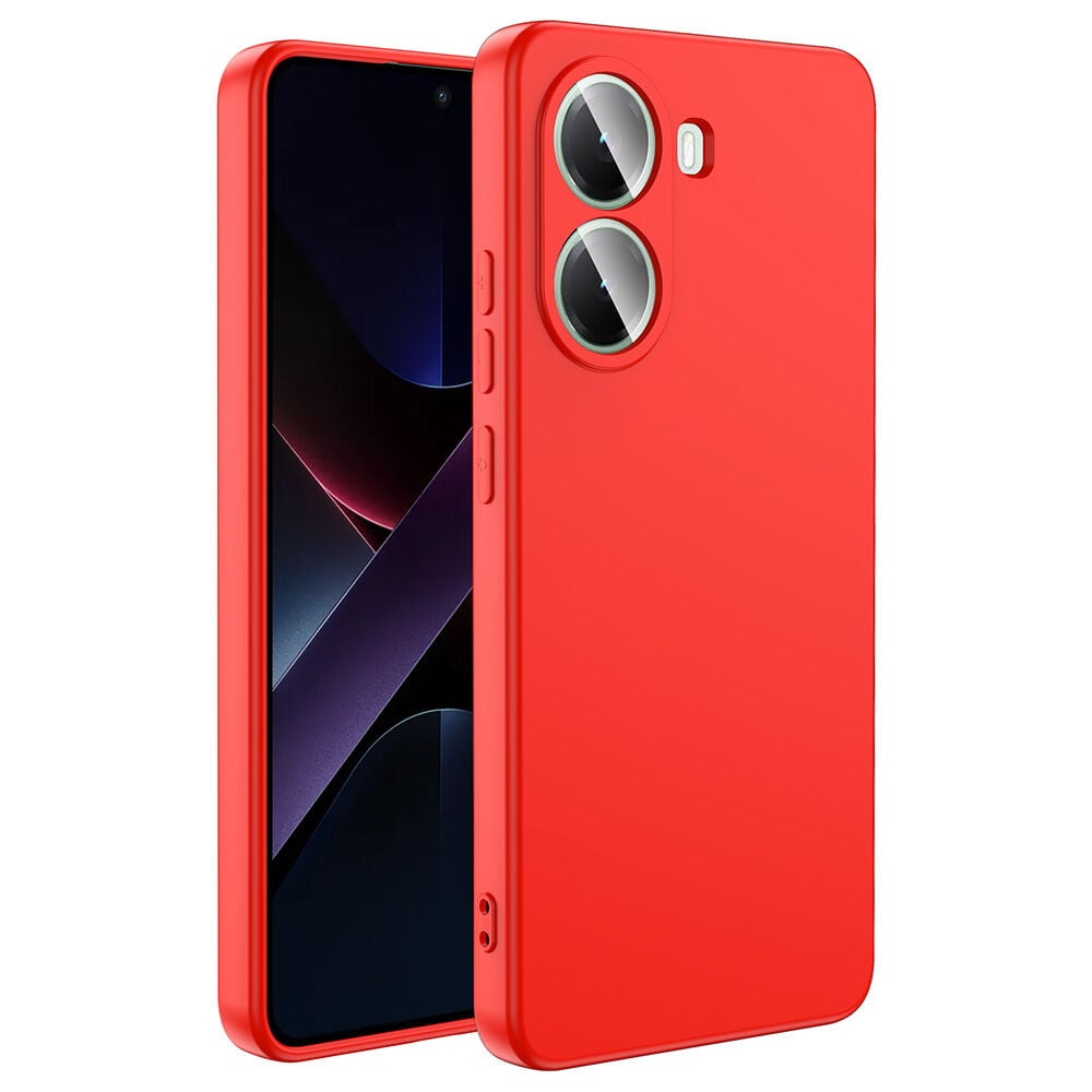 Xiaomi Poco X7 Pro Kılıf Kamera Korumali Mara Lansman Kapak Kırmızı