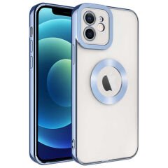 iPhone 12 Kılıf Kamera Korumalı Gösteren Omega Kapak Gümüş