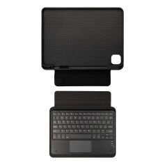iPad Air 10.9 2020 (4.Nesil) Border Keyboard Bluetooh Bağlantılı Standlı Klavyeli Tablet Kılıfı