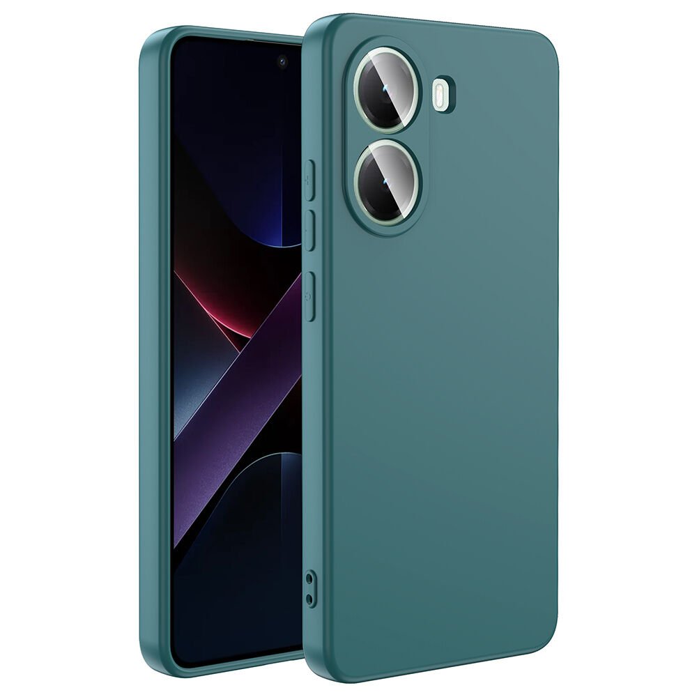Xiaomi Poco X7 Pro Kılıf Kamera Korumali Mara Lansman Kapak Koyu Yeşil