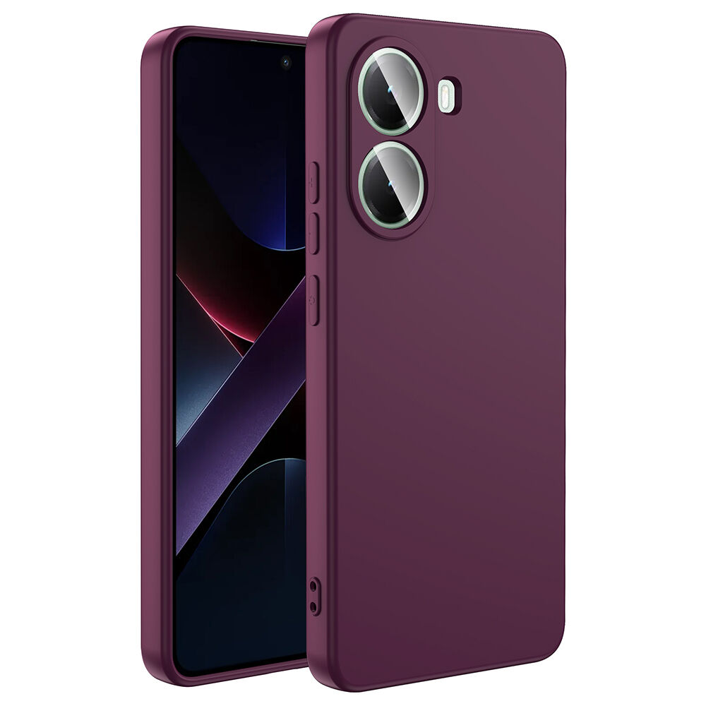 Xiaomi Poco X7 Pro Kılıf Kamera Korumali Mara Lansman Kapak Koyu Mor