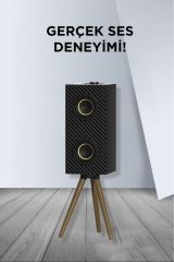 Kablosuz Hoparlör 24W Çift Sürücü, 3000mAh Batarya, Taşınabilir Ayaklı Speaker Siyah