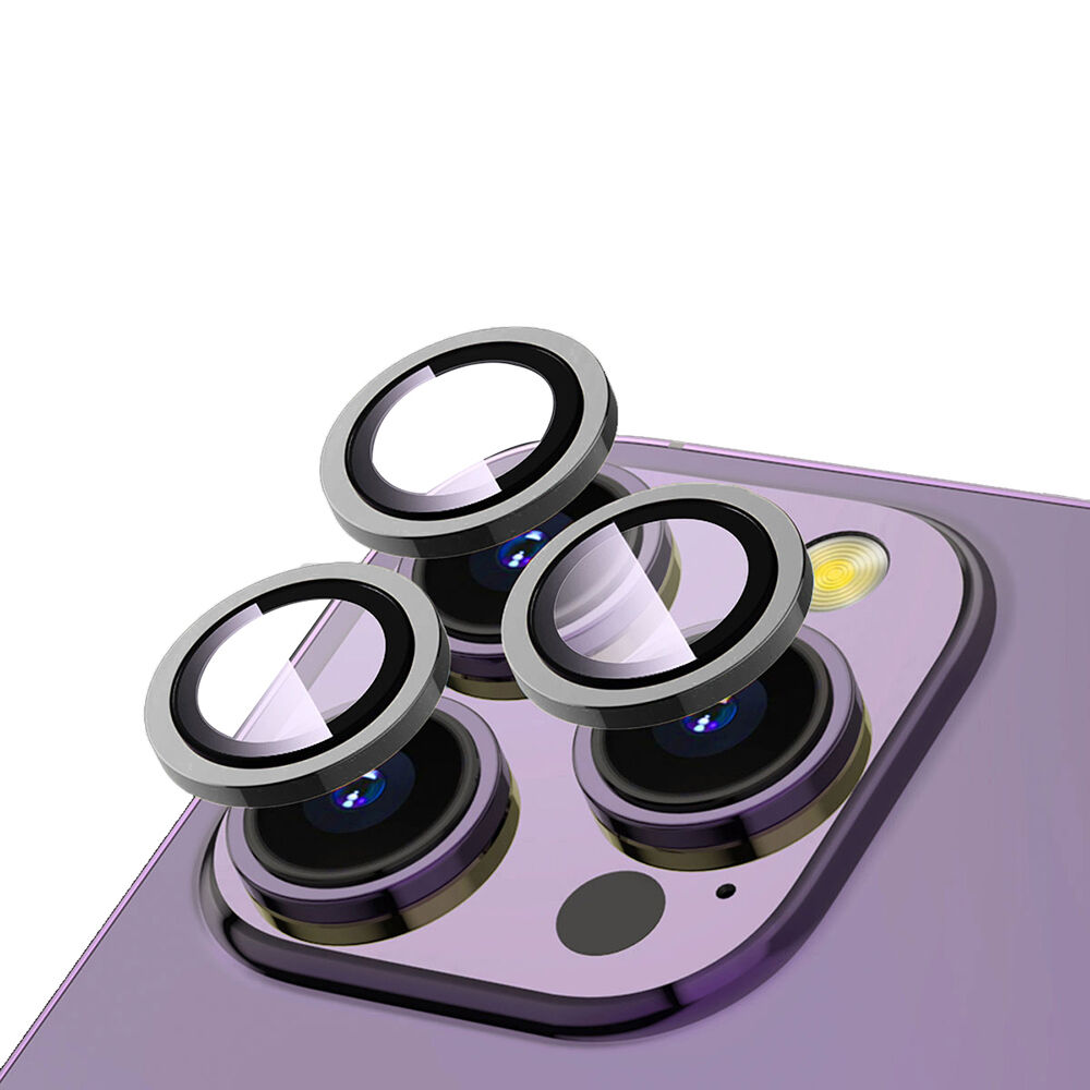 iPhone 13 Pro Max CL-12 Premium Safir Kamera Lens Koruyucu Gri