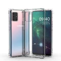 Samsung Galaxy A71 Kılıf Nitro Anti Shock Darbe Emici Köşe Korumalı Şeffaf Silikon Kapak