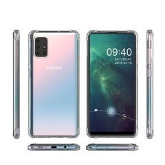 Samsung Galaxy A71 Kılıf Nitro Anti Shock Darbe Emici Köşe Korumalı Şeffaf Silikon Kapak