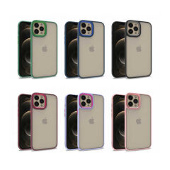 iPhone 12 Pro Max Kılıf Kamera Çıkıntılı Arkası Şeffaf Köşeleri Parlak Renkli Işlemeli Flora Kapak