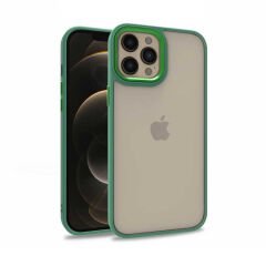 iPhone 12 Pro Max Kılıf Kamera Çıkıntılı Arkası Şeffaf Köşeleri Parlak Renkli Işlemeli Flora Kapak Kırmızı