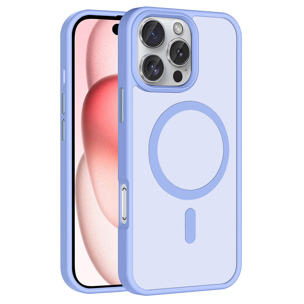 iPhone 16 Pro Kılıf Kablosuz Şarj Özellikli Mat Arka Yüzey Sio Kapak Lila