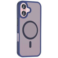 iPhone 16 Plus Kılıf Kablosuz Şarj Özellikli Mat Arka Yüzey Sio Kapak Lacivert