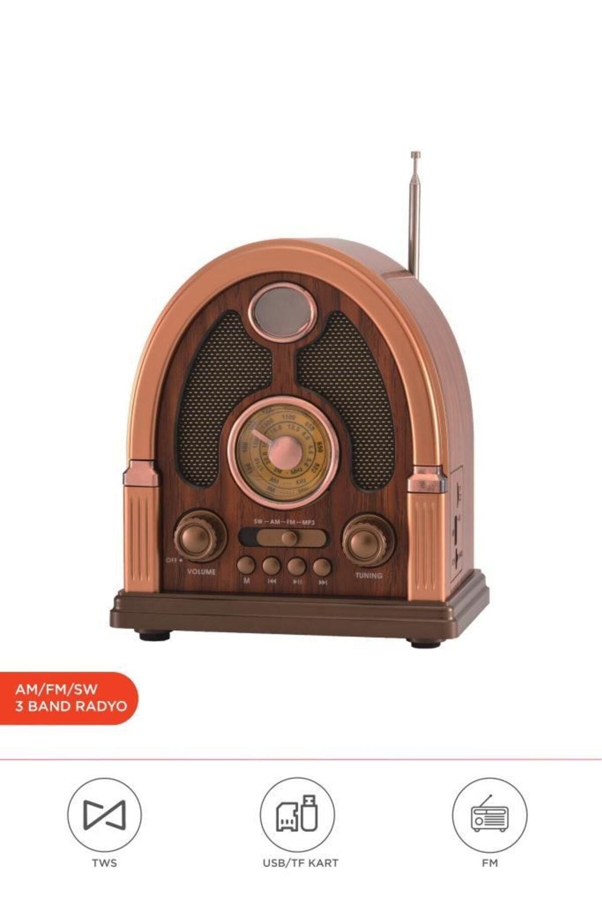 D58 Nostalji Radyo Kablosuz Bluetooth Hoparlör