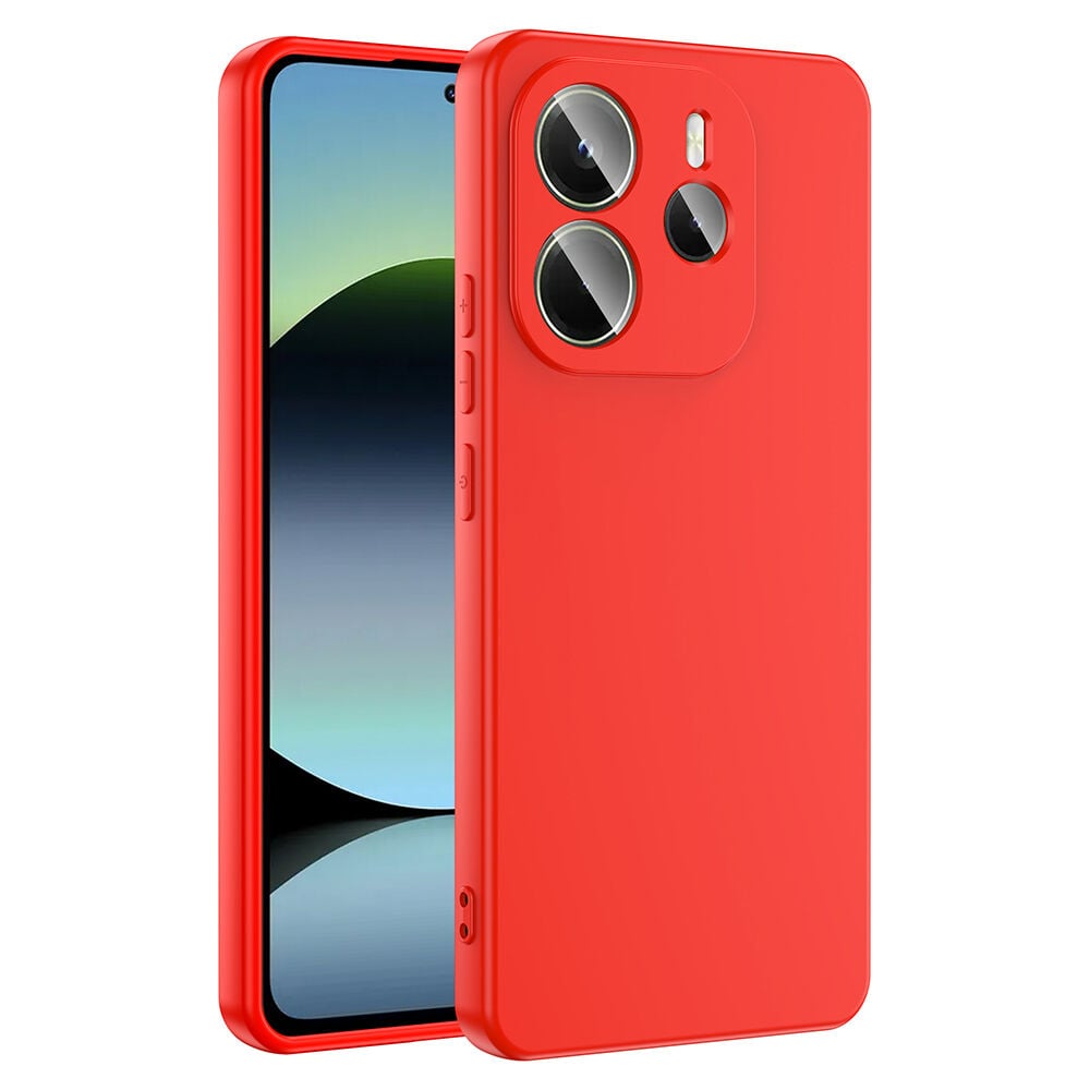 Xiaomi Redmi Note 14 4G Kılıf Kamera Korumali Mara Lansman Kapak Kırmızı