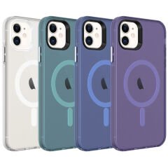 iPhone 11 Kılıf Magsafe Şarj Özellikli Buzlu Transparan C-Pro Sert Kapak kılıf