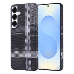 Samsung Galaxy S25 Plus Kılıf Kablosuz Şarj Özellikli Karbon Fiber Görünümlü Nekst Kapak