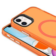 iPhone 11 Kılıf Magsafe Şarj Özellikli Buzlu Transparan C-Pro Sert Kapak kılıf