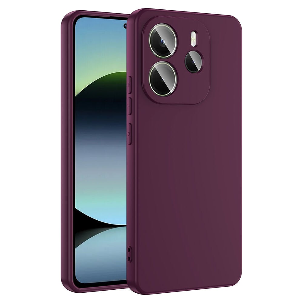 Xiaomi Redmi Note 14 4G Kılıf Kamera Korumali Mara Lansman Kapak Koyu Mor