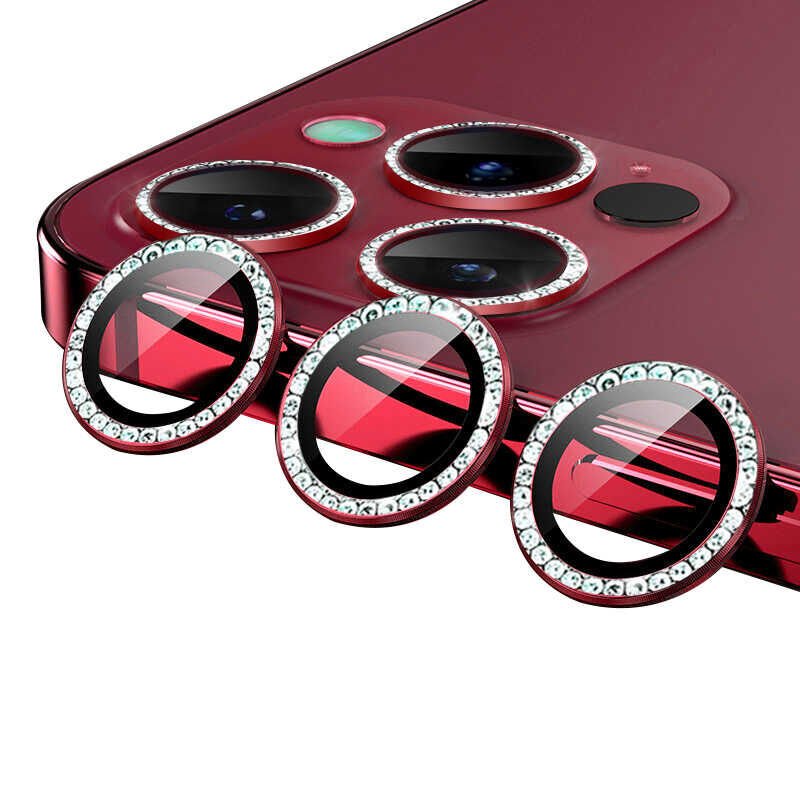 iPhone 11 Pro CL-06 Kamera Lens Koruyucu Kırmızı