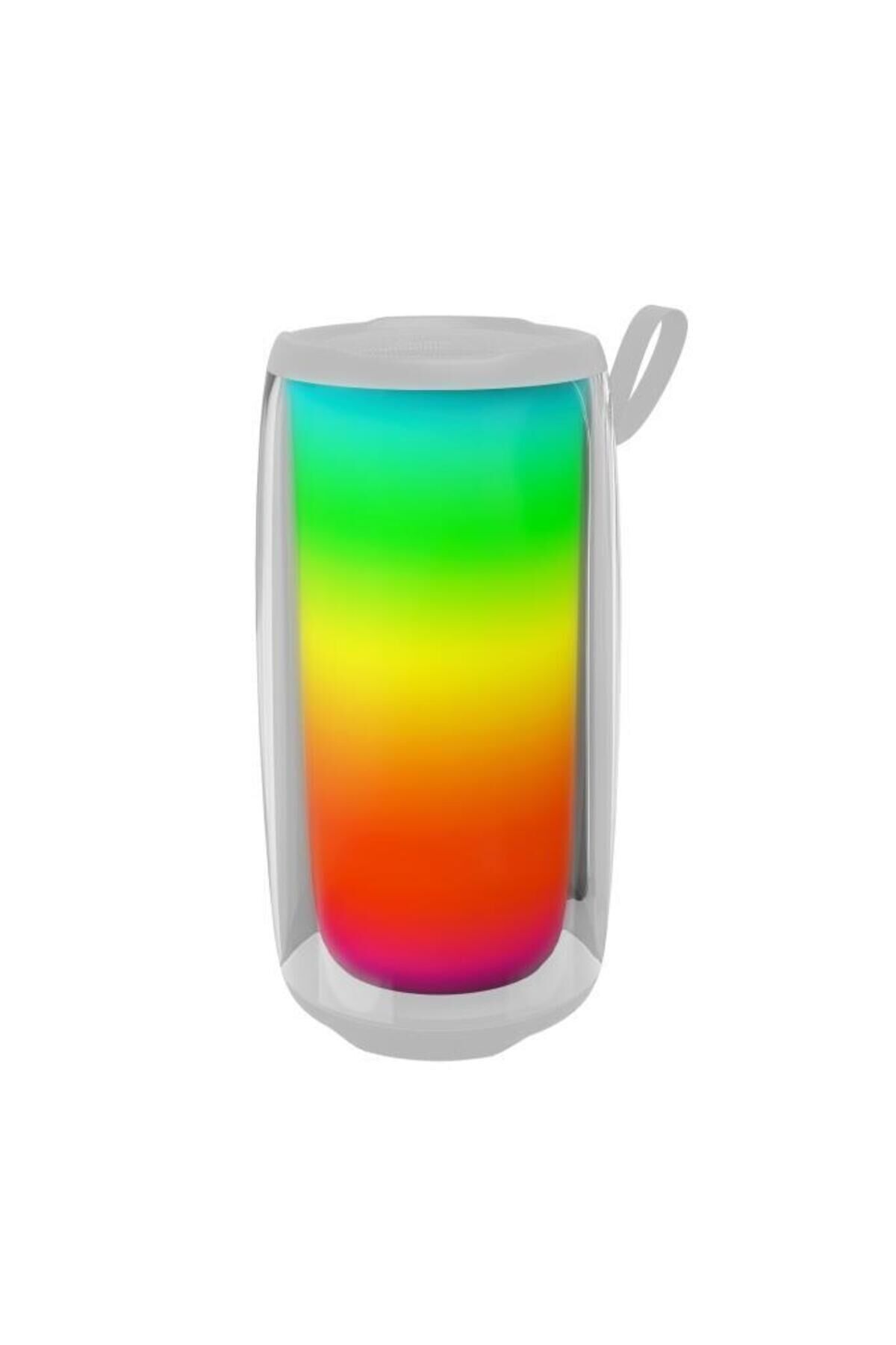 BTS-1953 RGB İşikli Radyolu Taşınabilir Bluetooth Hoparlör Beyaz