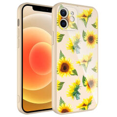 iPhone 12 Kılıf Kamera Korumalı Desenli Sert Silikon Epoksi Kapak