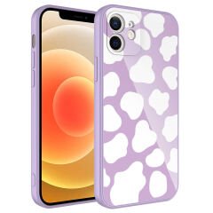iPhone 12 Kılıf Kamera Korumalı Desenli Sert Silikon Epoksi Kapak