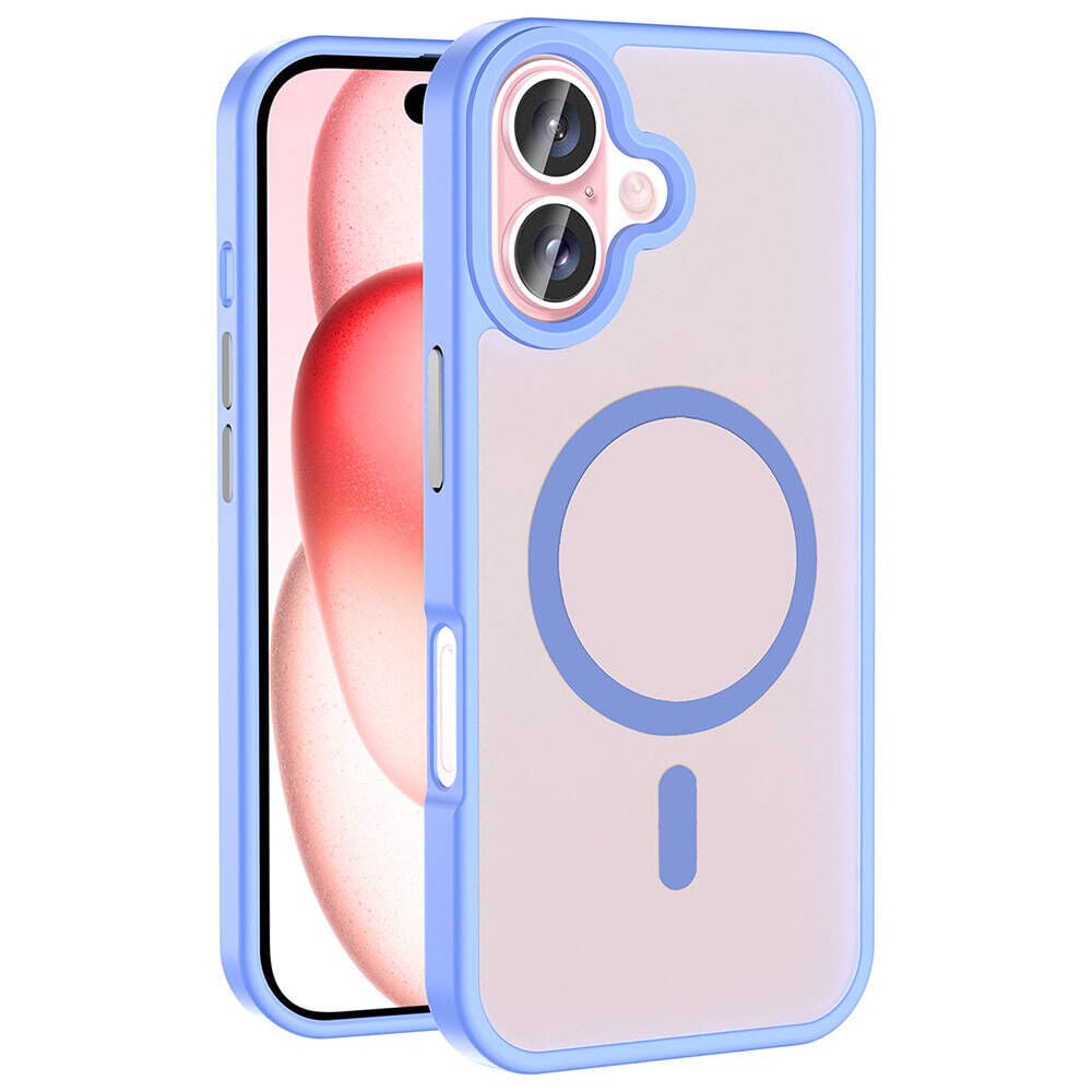 iPhone 16 Plus Kılıf Kablosuz Şarj Özellikli Mat Arka Yüzey Sio Kapak Lila