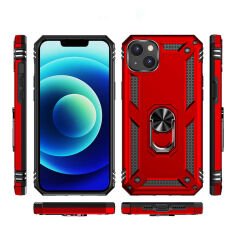 iPhone 14 Plus Kılıf Vega Tank Sert Yüzüklü Standlı Zırh Koruma Kapak