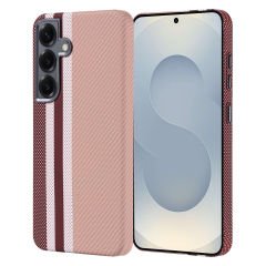 Samsung Galaxy S25 Kılıf Kablosuz Şarj Özellikli Karbon Fiber Görünümlü Nekst Kapak