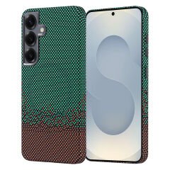 Samsung Galaxy S25 Kılıf Kablosuz Şarj Özellikli Karbon Fiber Görünümlü Nekst Kapak