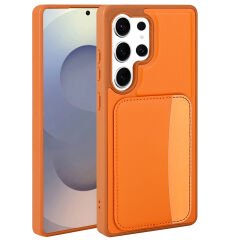Samsung Galaxy S25 Ultra Uyumlu Kartlıklı Süni Deri X-Kart Cüzdan Silikon Kapak
