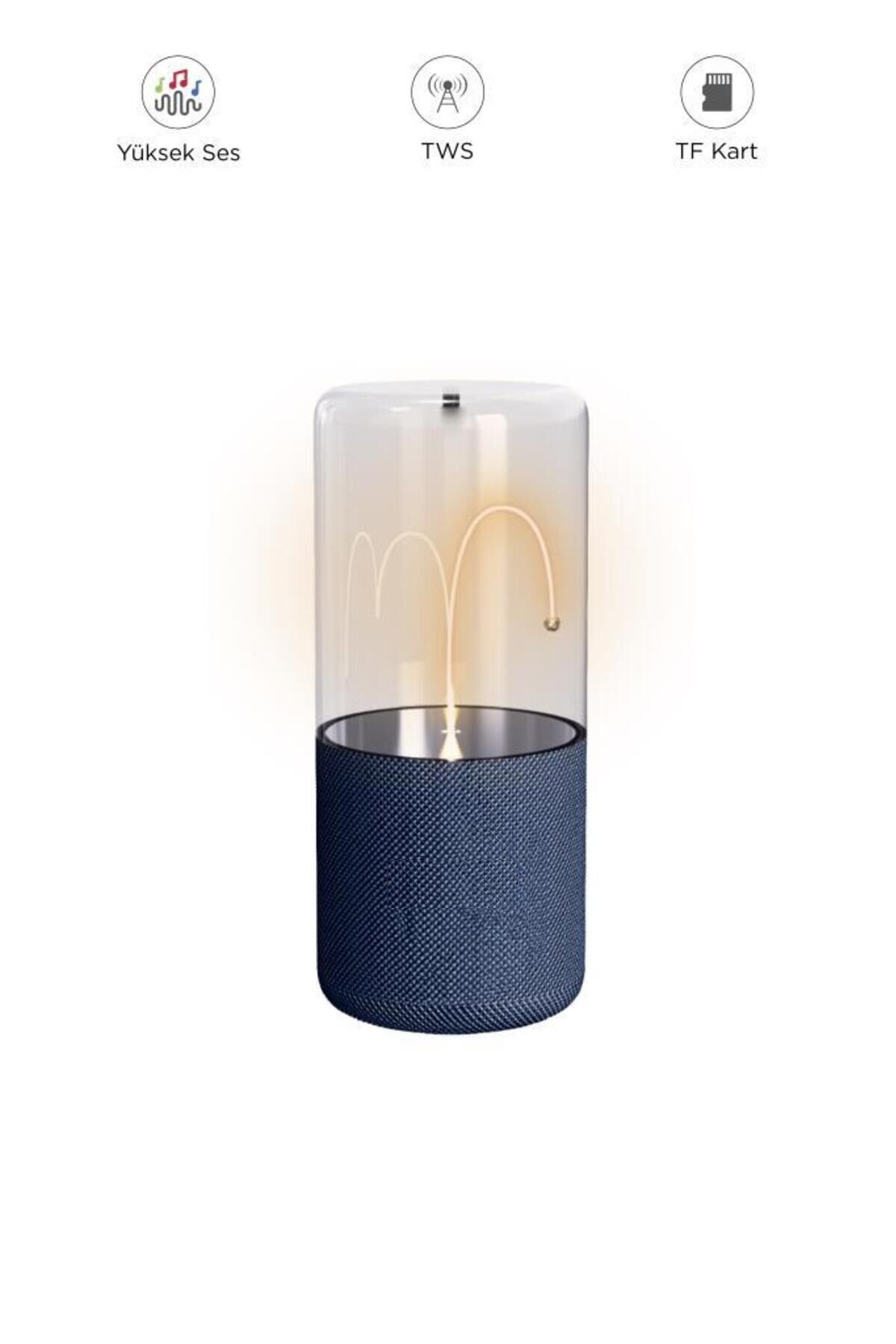 D40 TWS Manyetik Bükülebilir Işık 5.3 Bluetooth Hoparlör Speaker Lacivert