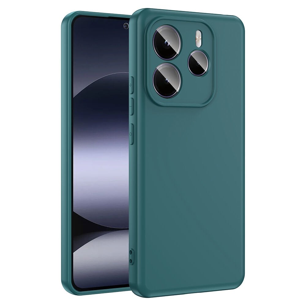 Xiaomi Redmi Note 14 5G Kılıf Kamera Korumali Mara Lansman Kapak Koyu Yeşil