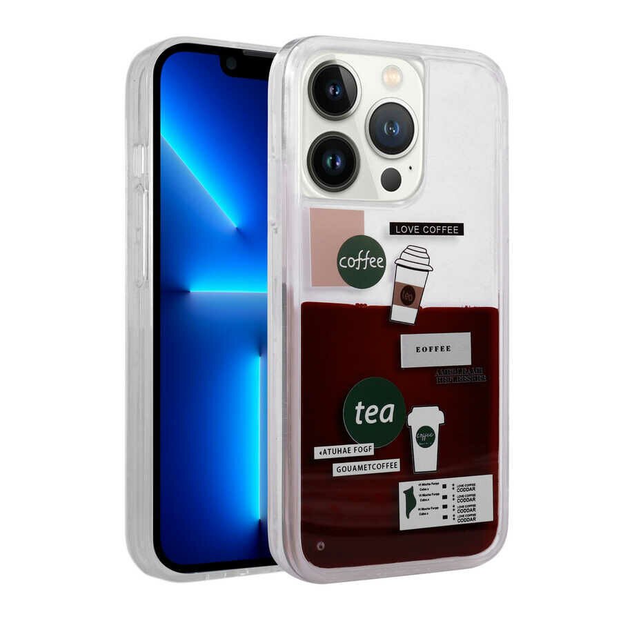 iPhone 13 Pro Kılıf Desenli Sıvılı Drink Silikon Kapak