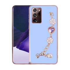 Samsung Galaxy Note 20 Ultra Kılıf El Tutamaçlı Kamera Korumalı Taka Silikon Kapak Beyaz