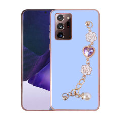 Samsung Galaxy Note 20 Ultra Kılıf El Tutamaçlı Kamera Korumalı Taka Silikon Kapak Pembe