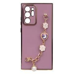 Samsung Galaxy Note 20 Ultra Kılıf El Tutamaçlı Kamera Korumalı Taka Silikon Kapak Beyaz