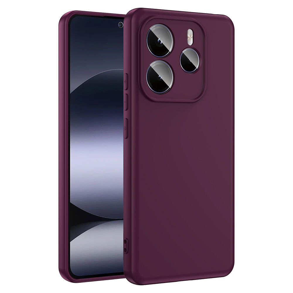 Xiaomi Redmi Note 14 5G Kılıf Kamera Korumali Mara Lansman Kapak Koyu Mor