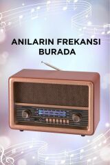 D56 Ahşap Nostaljik Uzaktan Kumandalı Bluetooth Hoparlör – Radyo, USB/TF, TWS, Şarjlı