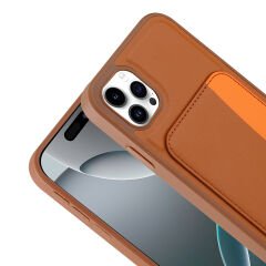 iPhone 11 Uyumlu Kartlıklı Süni Deri X-Kart Cüzdan Silikon Kapak