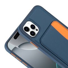 iPhone 11 Uyumlu Kartlıklı Süni Deri X-Kart Cüzdan Silikon Kapak
