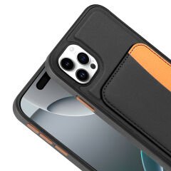 iPhone 11 Uyumlu Kartlıklı Süni Deri X-Kart Cüzdan Silikon Kapak