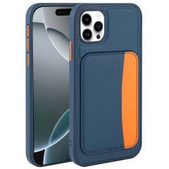 iPhone 11 Uyumlu Kartlıklı Süni Deri X-Kart Cüzdan Silikon Kapak