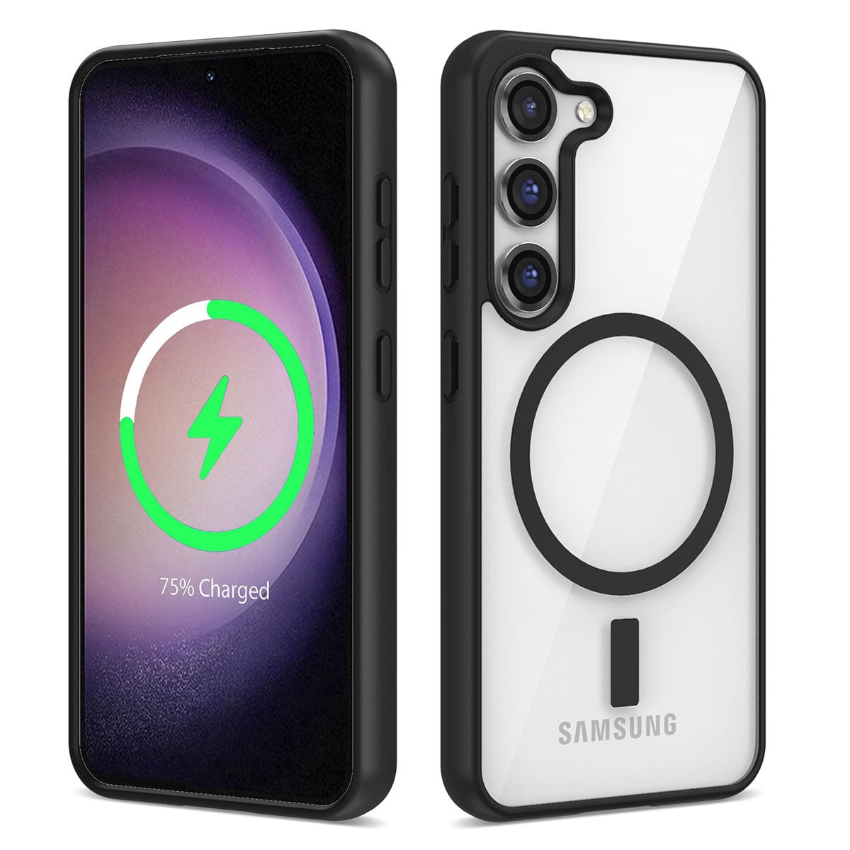 Samsung Galaxy S23 Plus Kılıf Magsafe Wireless Şarj Özellikli Silikon Ege Kapak Siyah