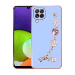 Samsung Galaxy A22 4G Kılıf El Tutamaçlı Kamera Korumalı Taka Silikon Kapak