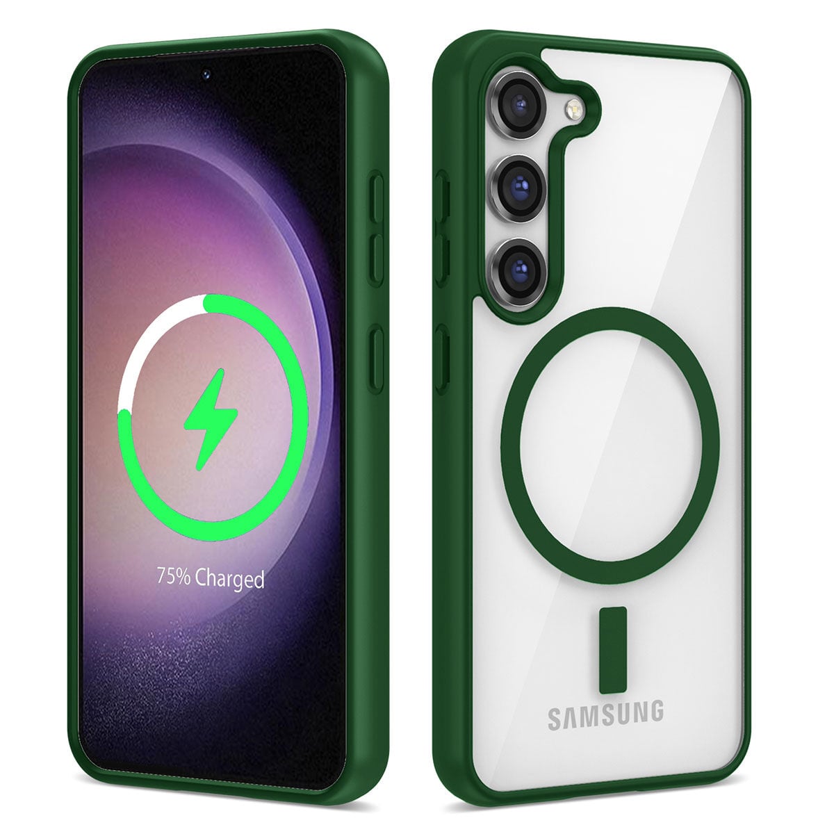 Samsung Galaxy S23 Plus Kılıf Magsafe Wireless Şarj Özellikli Silikon Ege Kapak Yeşil