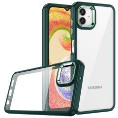 Samsung Galaxy A04 Kamera Çıkıntılı Arkası Şeffaf Köşeleri Parlak Renkli Işlemeli Flora Kapak
